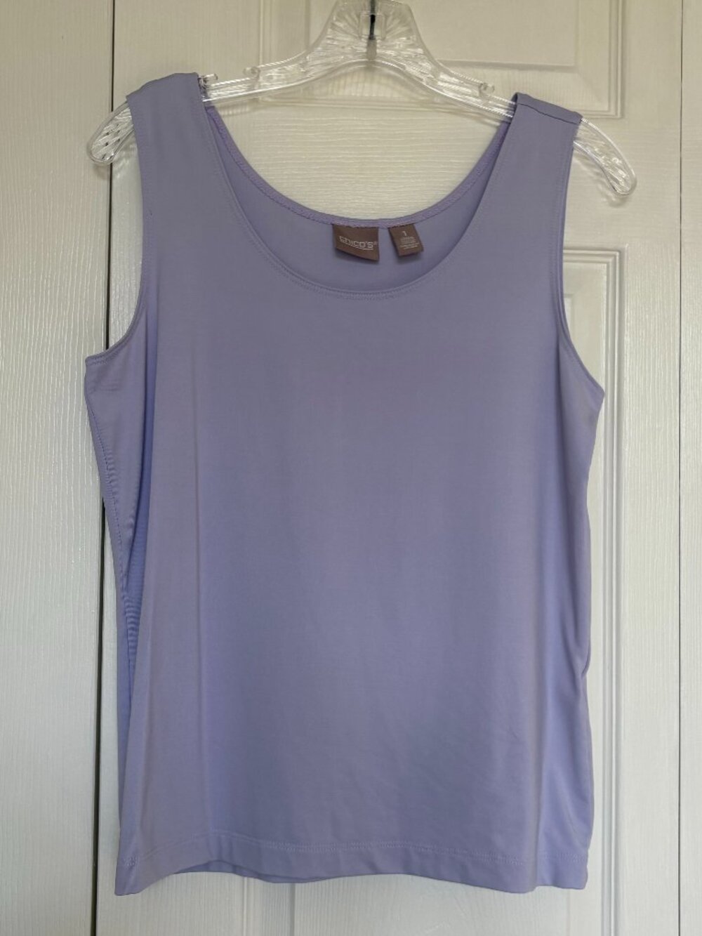 Chico's Solid Lavender Scoop Neck Sleeveless Shell - Size 1 (M)